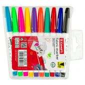 Набор маркеров для ткани Luxor "Fabric", пулевидный, 1-2мм, 10цв., ПВХ, европодвес Набор маркеров для ткани Luxor "Fabric", пулевидный, 1-2мм, 10цв., ПВХ, европодвес