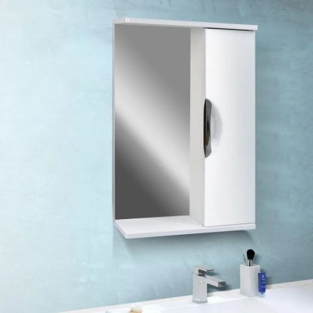 Зеркало TZ_Афина 50 со шкафом, универсальное, белое Зеркало TZ_Афина 50 со шкафом, универсальное, белое