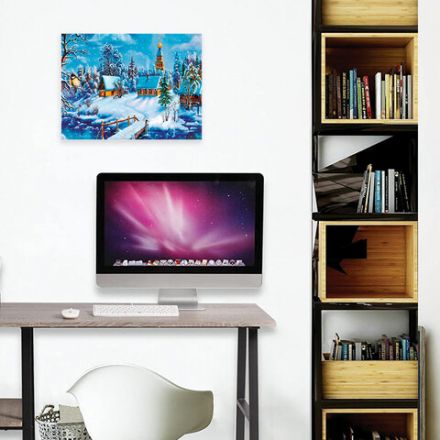 Картина стразами (алмазная мозаика) 30х40 см, ОСТРОВ СОКРОВИЩ "Зимний пейзаж", без подрамника, 662408 Картина стразами (алмазная мозаика) 30х40 см, ОСТРОВ СОКРОВИЩ "Зимний пейзаж", без подрамника, 662408