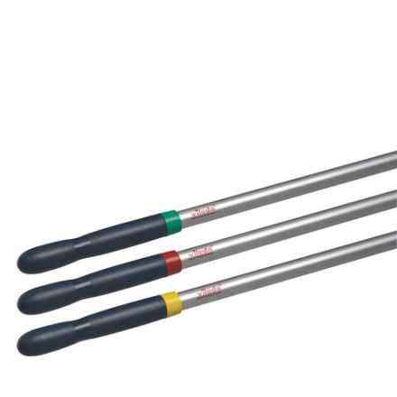 Черенок рукоятка для уборочного инвентаря 150 см, без резьбы, 4 цветных кольца, ТИП B (d=2,5 см), алюминий, VILEDA