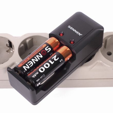 Батарейки аккумуляторные Ni-Mh пальчиковые КОМПЛЕКТ 2 шт., АА (HR6) 2100 mAh, SONNEN, 454234 Батарейки аккумуляторные Ni-Mh пальчиковые КОМПЛЕКТ 2 шт., АА (HR6) 2100 mAh, SONNEN, 454234