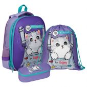 Ранец ArtSpace School Friend "Kitten" 39*30*18см, 2 отделения, 2 кармана, анатомическая спинка, пенал, мешок для обуви Ранец ArtSpace School Friend "Kitten" 39*30*18см, 2 отделения, 2 кармана, анатомическая спинка, пенал, мешок для обуви