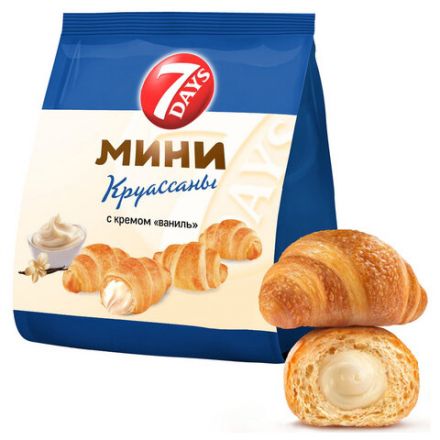 Круассаны мини 7DAYS крем "Ваниль", 265 г, V2842