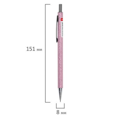 Карандаш механический 0,5 мм, HB, BRAUBERG "ROSE PINK", металлический корпус, 181979 Карандаш механический 0,5 мм, HB, BRAUBERG "ROSE PINK", металлический корпус, 181979