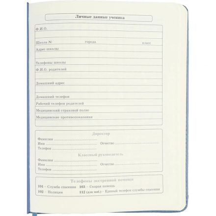 Дневник школьн 48л.ГЕРБ НА СИНЕМ обл.кожзам,порол,термот,фол,ляс,Д48-7803