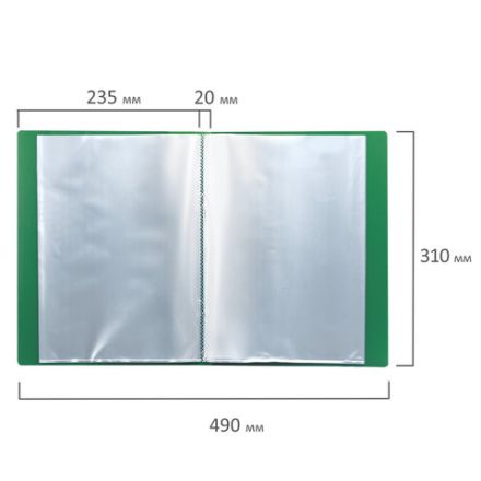 Папка 30 вкладышей BRAUBERG стандарт, зеленая, 0,6 мм, 221597 Папка 30 вкладышей BRAUBERG стандарт, зеленая, 0,6 мм, 221597
