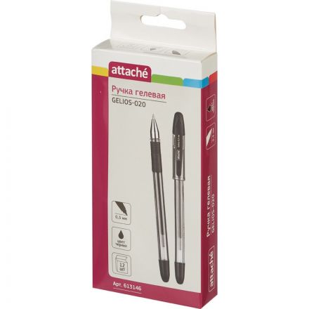 Ручка гелевая Attache Gelios-020 черная (толщина линии 0.5 мм) Ручка гелевая Attache Gelios-020 черная (толщина линии 0.5 мм)