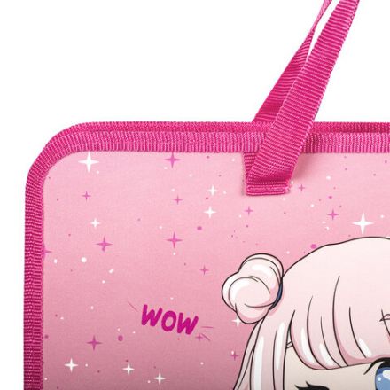 Папка на молнии с ручками ЮНЛАНДИЯ А4, 1 отделение, пластик, ширина 45 мм, "Anime Pals", 271457