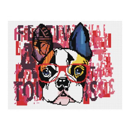 Алмазная мозаика ТРИ СОВЫ "Стильный бульдог", 30*40см, холст, картонная коробка с пластиковой ручкой Алмазная мозаика ТРИ СОВЫ "Стильный бульдог", 30*40см, холст, картонная коробка с пластиковой ручкой