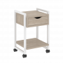 Loft Тумба на колесных опорах с ящиком и полкой VR.L-T1.K Дуб аттик/Белый металл 500*460*767 Loft Тумба на колесных опорах с ящиком и полкой VR.L-T1.K Дуб аттик/Белый металл 500*460*767