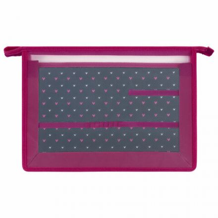 Папка для труда на молнии BRAUBERG А4, 2 отделения, органайзер, "Shining heart", 272210