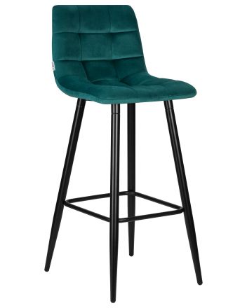 Набор 2 шт Стул барный DOBRIN NICOLE, черные матовые ножки, морской волны велюр (108-119)