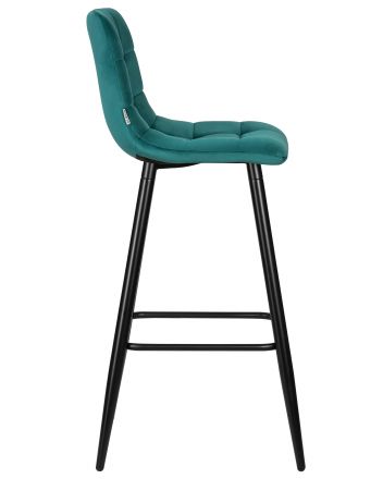 Набор 2 шт Стул барный DOBRIN NICOLE, черные матовые ножки, морской волны велюр (108-119)