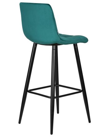 Набор 2 шт Стул барный DOBRIN NICOLE, черные матовые ножки, морской волны велюр (108-119)