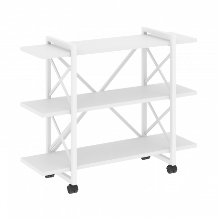 Loft Стеллаж на колесных опорах-3 полки VR.L-MST.K-3.8V Белый бриллиант/Белый металл 1200*400*968 Loft Стеллаж на колесных опорах-3 полки VR.L-MST.K-3.8V Белый бриллиант/Белый металл 1200*400*968
