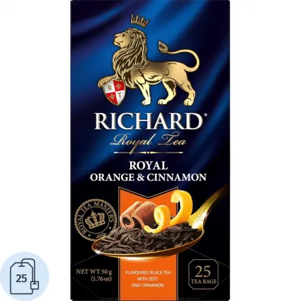 Чай чёрный Richard Royal Orange&Cinnamon, 25 пакетиков, 14143