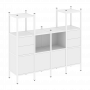 Loft Прямой стеллаж наборный VR.L-14 Белый бриллиант/Белый металл 1694*446*1458