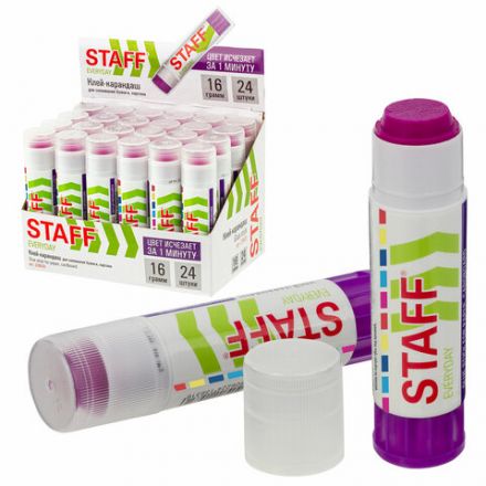Клей-карандаш STAFF EVERYDAY, 16 г, обесцвечивающийся после высыхания, 226620 Клей-карандаш STAFF EVERYDAY, 16 г, обесцвечивающийся после высыхания, 226620