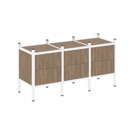 Loft Прямой стеллаж наборный VR.L-06 Дуб аризона/Белый металл 1278*446*636 Loft Прямой стеллаж наборный VR.L-06 Дуб аризона/Белый металл 1278*446*636