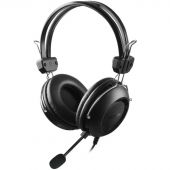 Наушники с микрофоном A4Tech черный 2м накладные USB оголовье (HU-35)