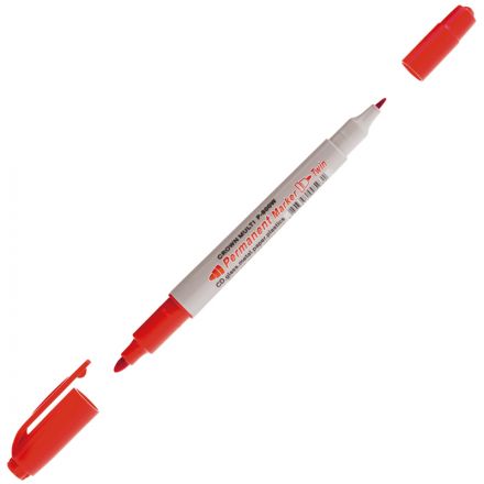 Маркер перманентный двухсторонний Crown "Multi Marker Twin" красный, пулевидный, 2мм/1мм Маркер перманентный двухсторонний Crown "Multi Marker Twin" красный, пулевидный, 2мм/1мм