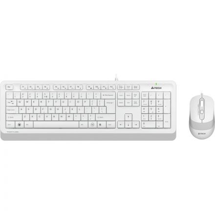 Набор клавиатура+мышь A4Tech Fstyler F1010 клав:бел/сер мышь:бел/сер USB