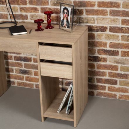 Стол письменный/компьютерный BRABIX "Scandi CD-017", 900х450х750 мм, 2 ящика, дуб сонома, 641895, ЦБ013706-2 Стол письменный/компьютерный BRABIX "Scandi CD-017", 900х450х750 мм, 2 ящика, дуб сонома, 641895, ЦБ013706-2