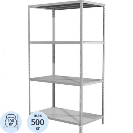 Стеллаж металлический ПРАКТИК MS 4 полки 1000х300х1850