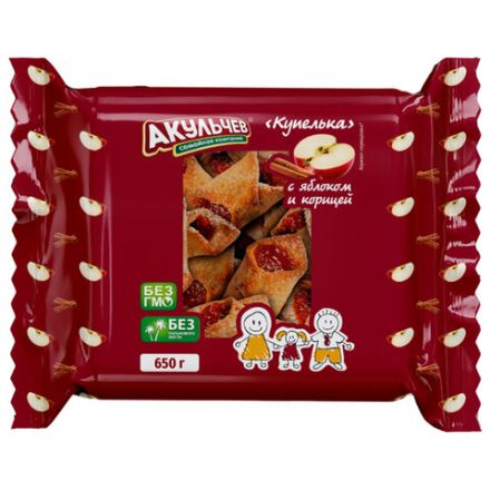 Печенье сдобное АКУЛЬЧЕВ "Купелька" с яблоком и корицей 650 г, 707 Печенье сдобное АКУЛЬЧЕВ "Купелька" с яблоком и корицей 650 г, 707