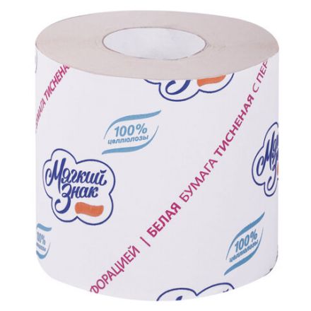 Бумага туалетная бытовая, 51 м, МЯГКИЙ ЗНАК, на втулке, С28, белая Бумага туалетная бытовая, 51 м, МЯГКИЙ ЗНАК, на втулке, С28, белая