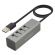 USB-хаб KG-119, USB-A 2.0, 4в1, 4xUSB-A 2.0, 80 cм, серый, KAIGO, 355066