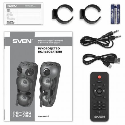 Колонка портативная SVEN PS-750, 80 Вт, TWS, Bluetooth, FM, USB, microSD, LED-дисп, черная, SV-019617 Колонка портативная SVEN PS-750, 80 Вт, TWS, Bluetooth, FM, USB, microSD, LED-дисп, черная, SV-019617