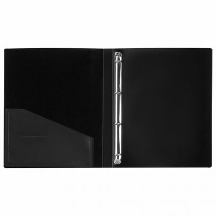 Папка на 4 кольцах, ширина 25 мм, BRAUBERG EXTRA, до 170 листов, ЧЕРНАЯ, 0,7 мм, 270482 Папка на 4 кольцах, ширина 25 мм, BRAUBERG EXTRA, до 170 листов, ЧЕРНАЯ, 0,7 мм, 270482