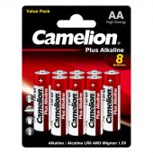 Батарейки Camelion Plus Alkaline BL8 AA/LR6 (LR6-BP5+3) 8шт/уп